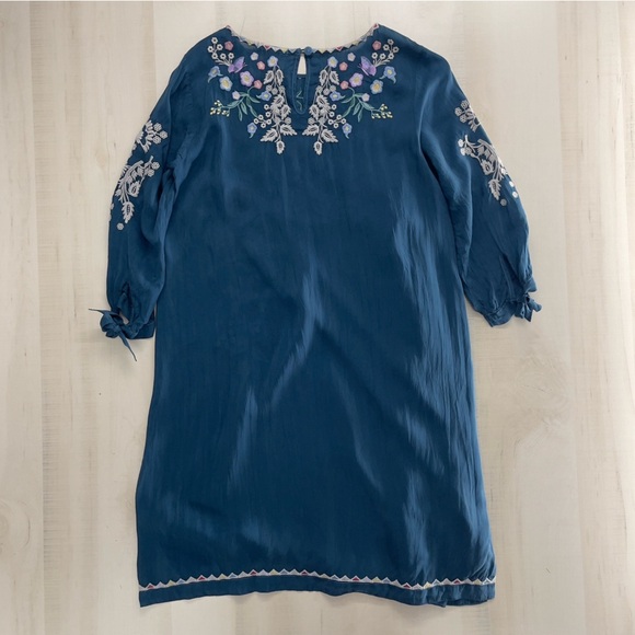 JOHNNY WAS Arva embroidered butterfly floral blue dress XS - Picture 6 of 8